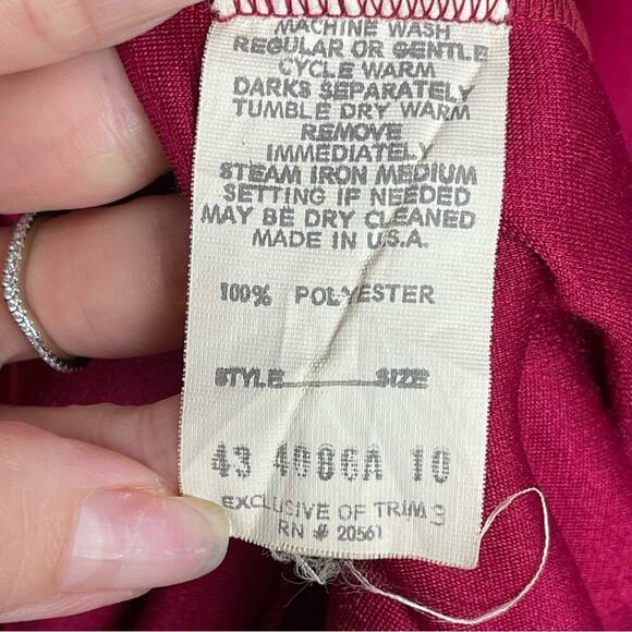 Vintage 80s Oscar De La Renta Fleece Rococo Robe Lace Trim Balloon Sleeves Small - Picture 14 of 15